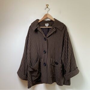 Vintage Go Lightly Striped Wool Blend Jacket